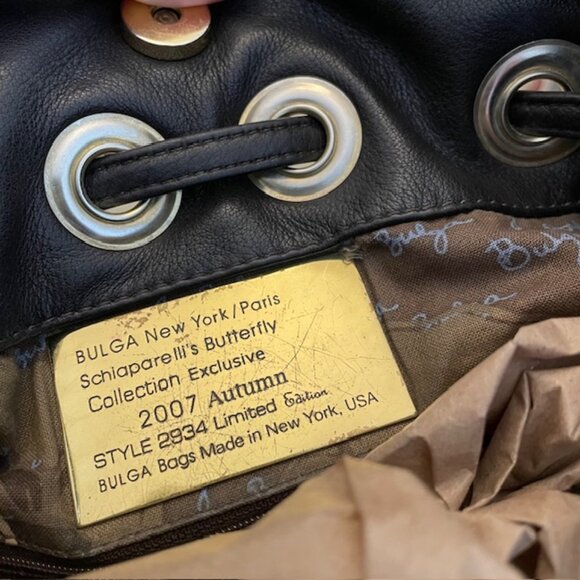 BULGA Y2K Schiaparelli's Butterfly Autumn 2007 Brown Leather Shoulder Bag - Picture 6 of 15